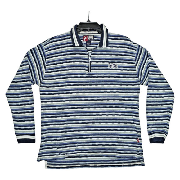Vintage Paco Jeans USA Half-Zip Polo Shirt Men's XL - Picture 1 of 5